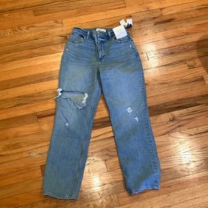 NWT Abercrombie curve love 90s straight high rise